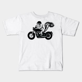 Squirrel Biker with helmet Design - For Squirrel Lovers Kids T-Shirt